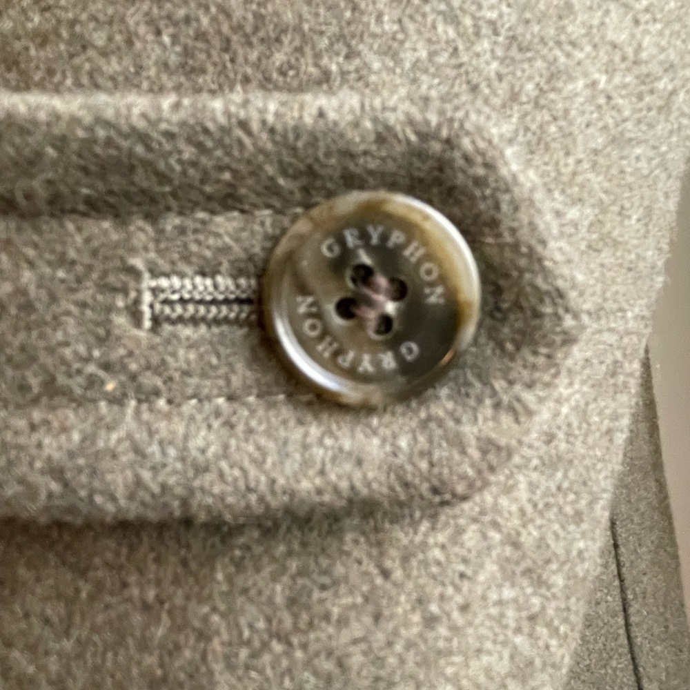 Gryphon New York Olive Shrunken Wool Pea Coat Double Breasted Size XS - Picture 11 of 12